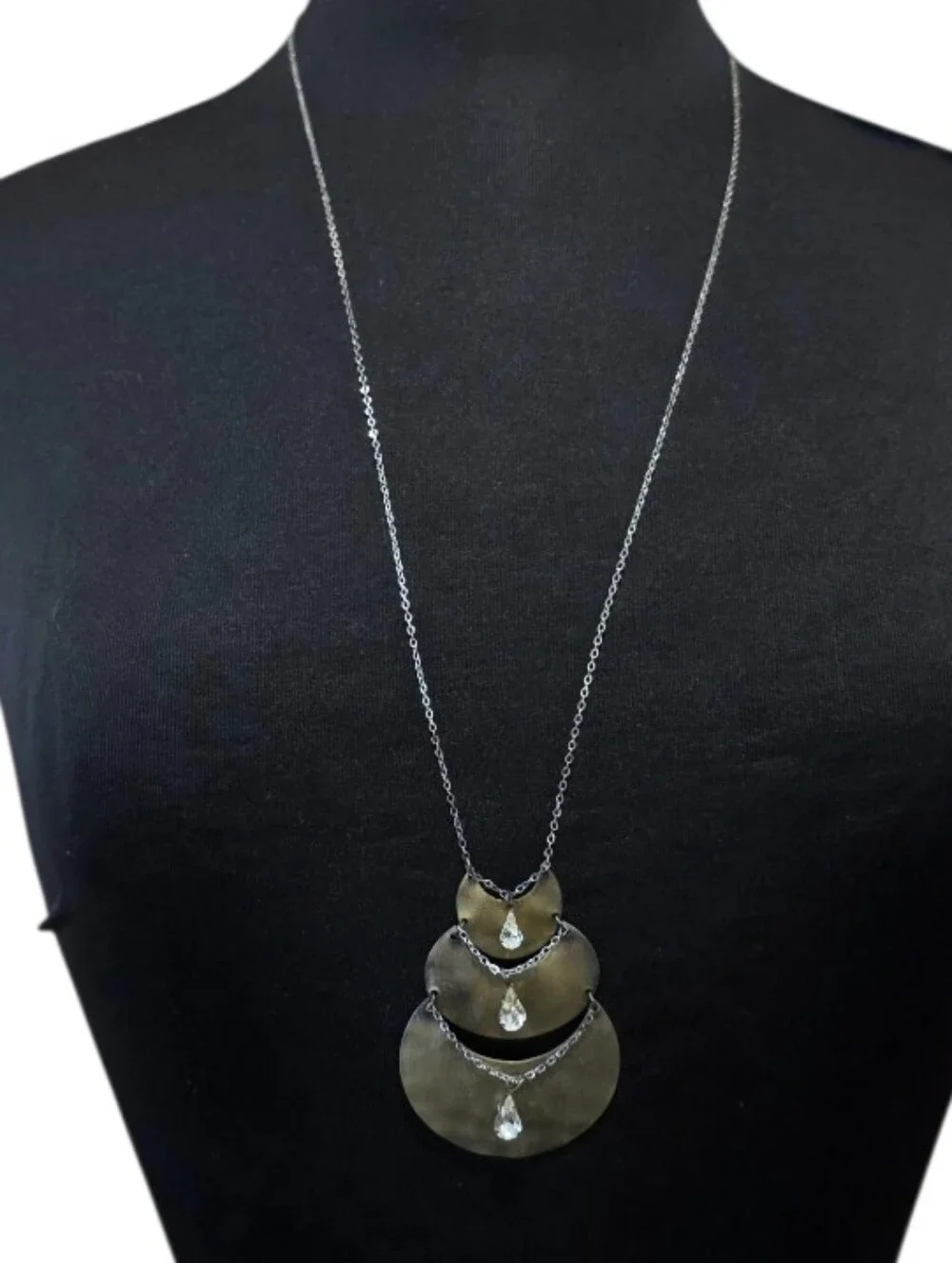 Anthropologie X Jill Schwartz Gold  Layered Crescent Pendant Necklace